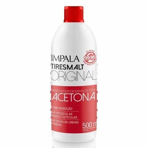 REMOVEDOR DE ESMALTE COM ACETONA TIRESMALT ORIGINAL 500ml