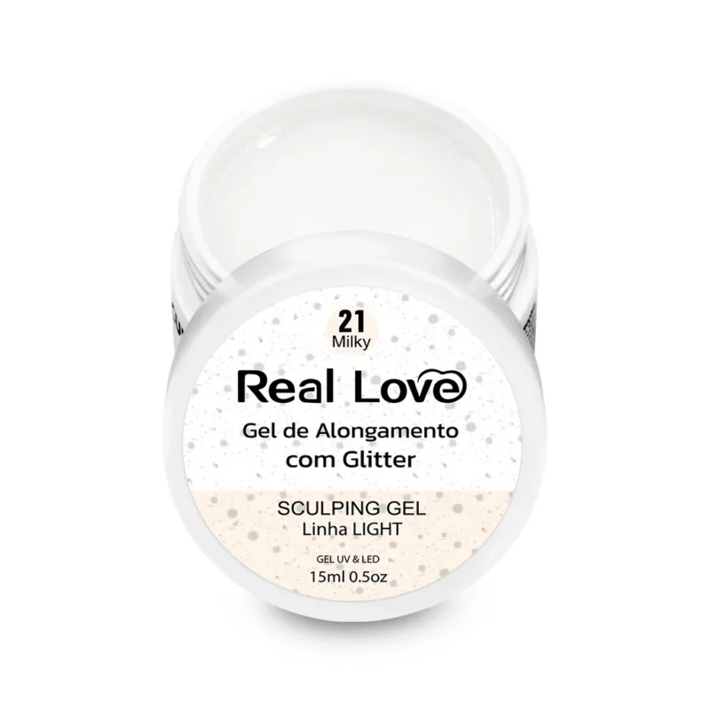 Gel Sculpting #21 Milky Para Unhas Com Glitter 15ml - Real Love