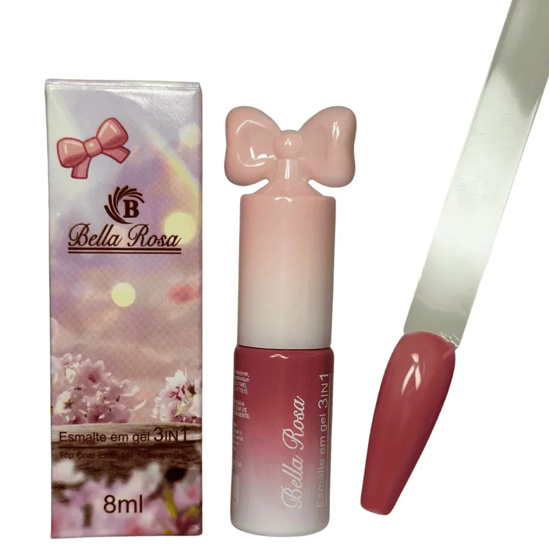 Esmalte em Gel 3 em 1 Bella Rosa 8ml Cor 04