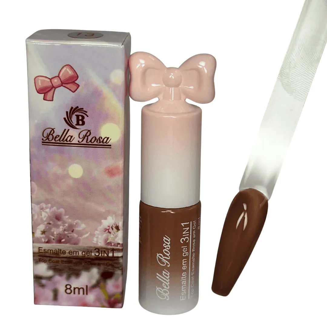 Esmalte em Gel 3 em 1 Bella Rosa 8ml Cor 13
