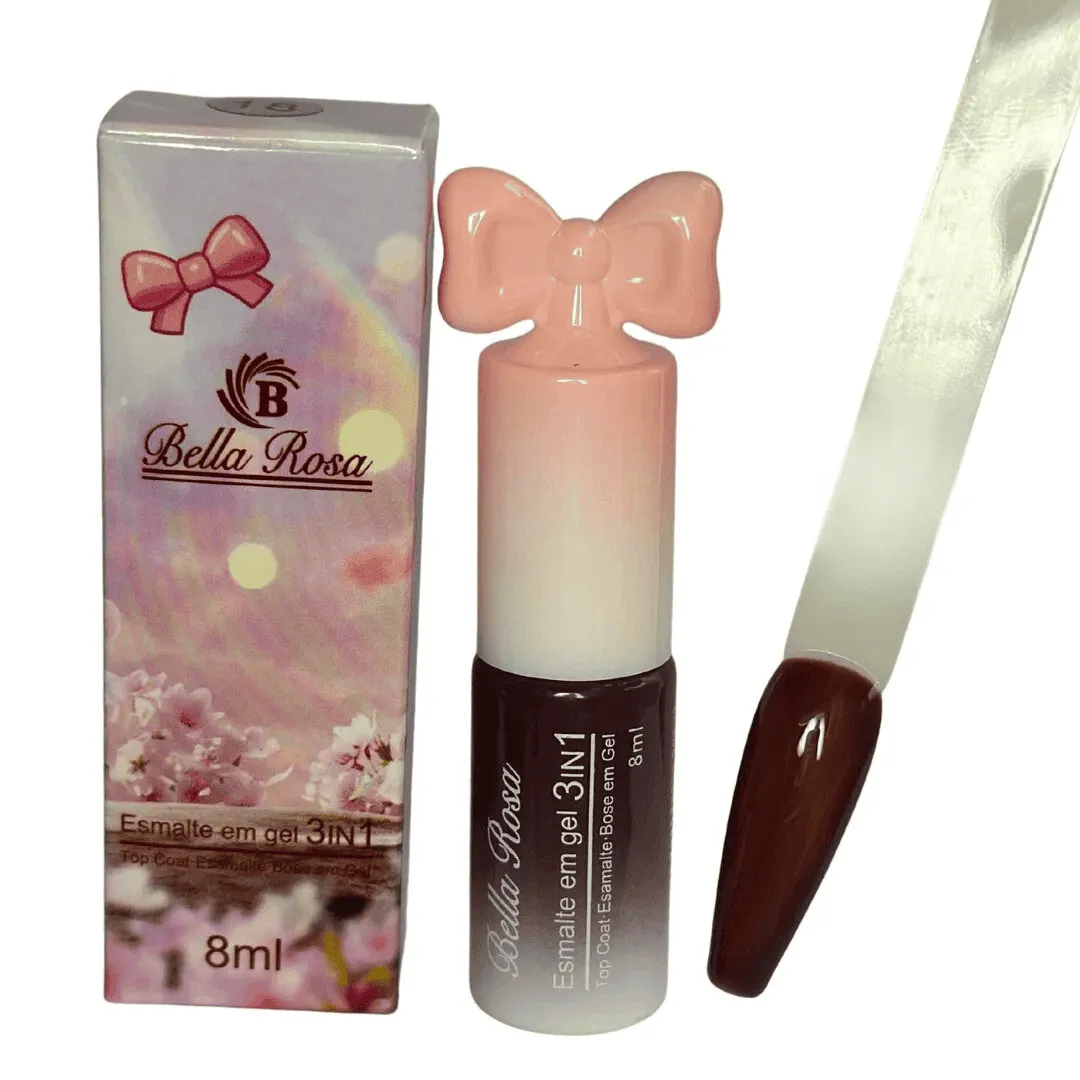 Esmalte em Gel 3 em 1 Bella Rosa 8ml Cor 18