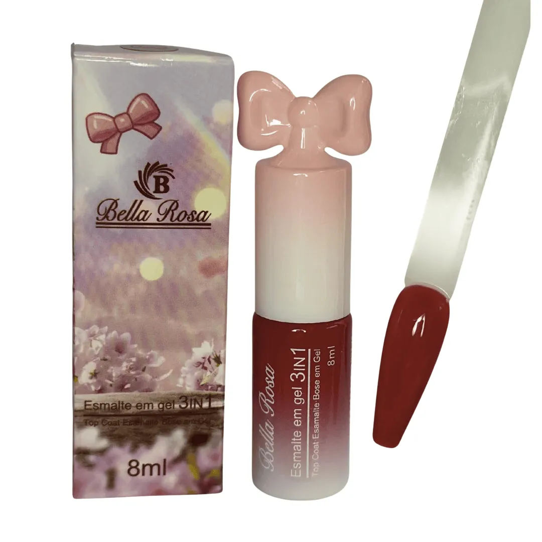 Esmalte em Gel 3 em 1 Bella Rosa 8ml Cor 23