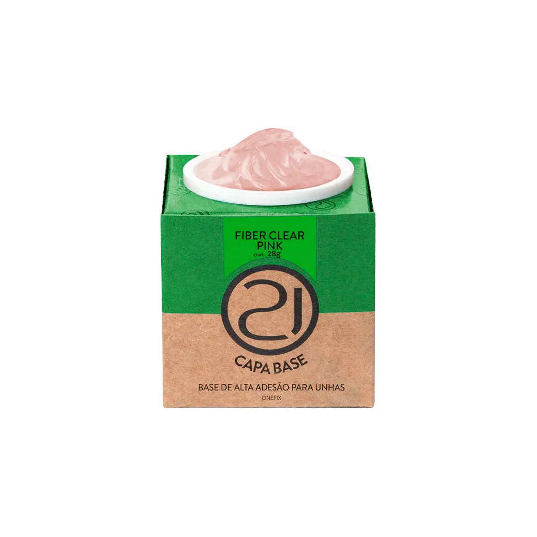 Gel Ecoline ONEFIX Capa Base Fiber Clear Pink 28g - NAILS 21