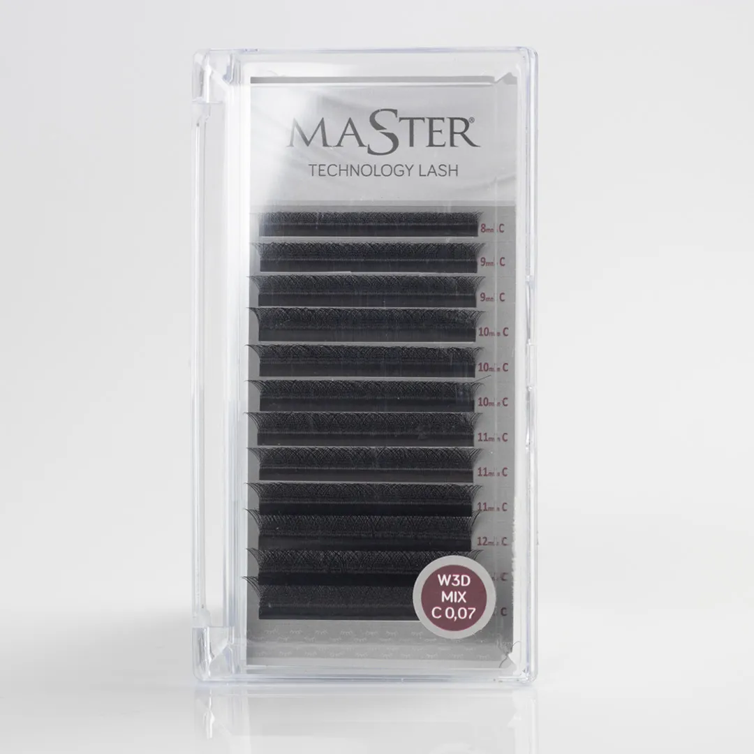 Fio Para Extensão de Cílios Master Tecnológico W 3D 0,07 Master Mix C - Tam. 8 a 13 - 12 Linhas