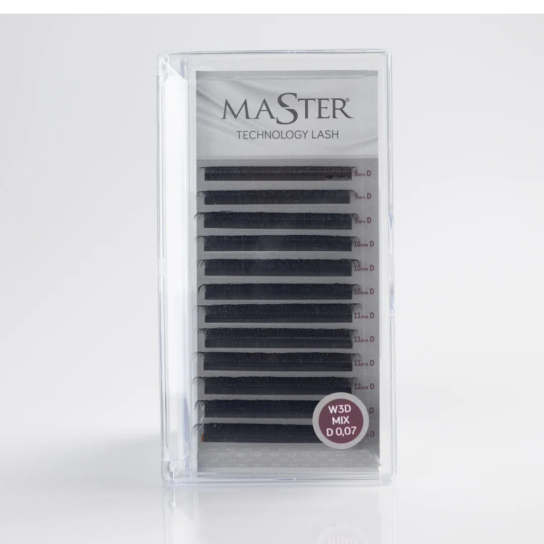 Fio Para Extensão de Cílios Master Tecnológico W 3D 0,07 Master Mix D - Tam. 8 a 13 - 12 Linhas