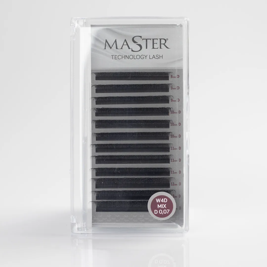 Fio Para Extensão de Cílios Master Tecnológico W 4D 0,07 Master Mix D - Tam. 8 a 13 - 12 Linhas