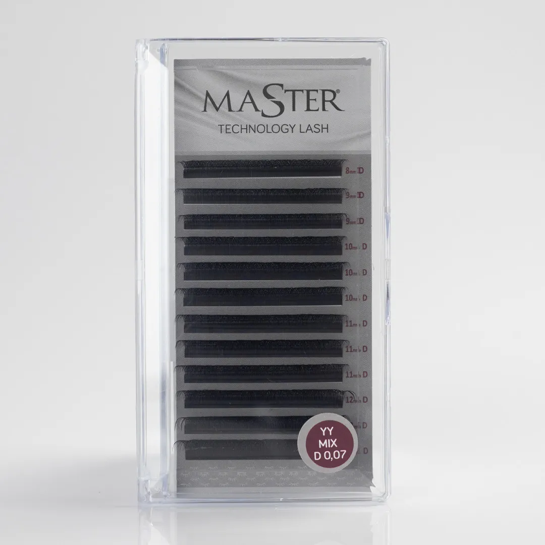 Fio Para Extensão de Cílios Master Tecnológico YY 0,07 Master Mix D - Tam. 8 a 13 - 12 Linhas