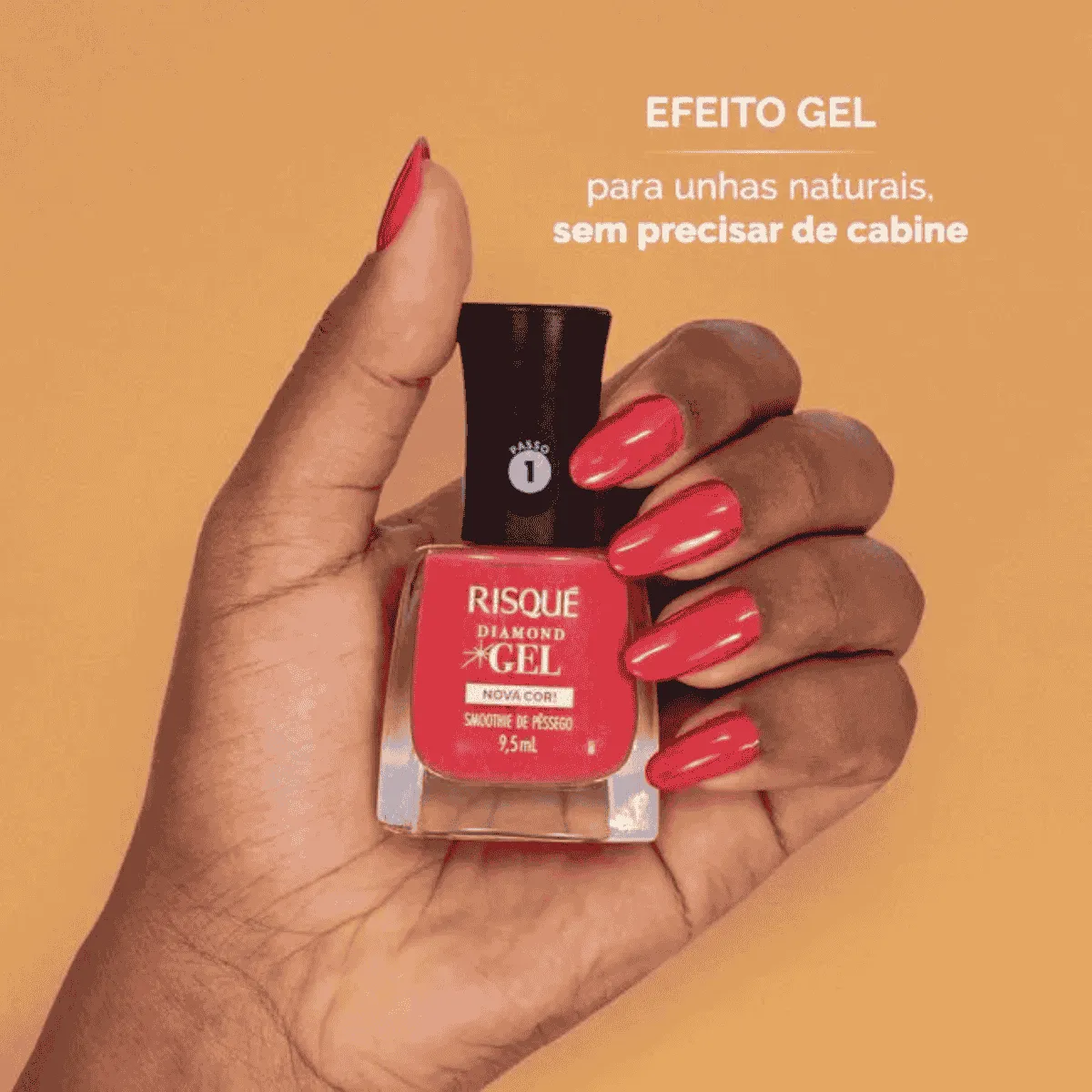 Esmalte Risqué Diamond Gel Smoothie de Pêssego 9.5ml - Imagem 2