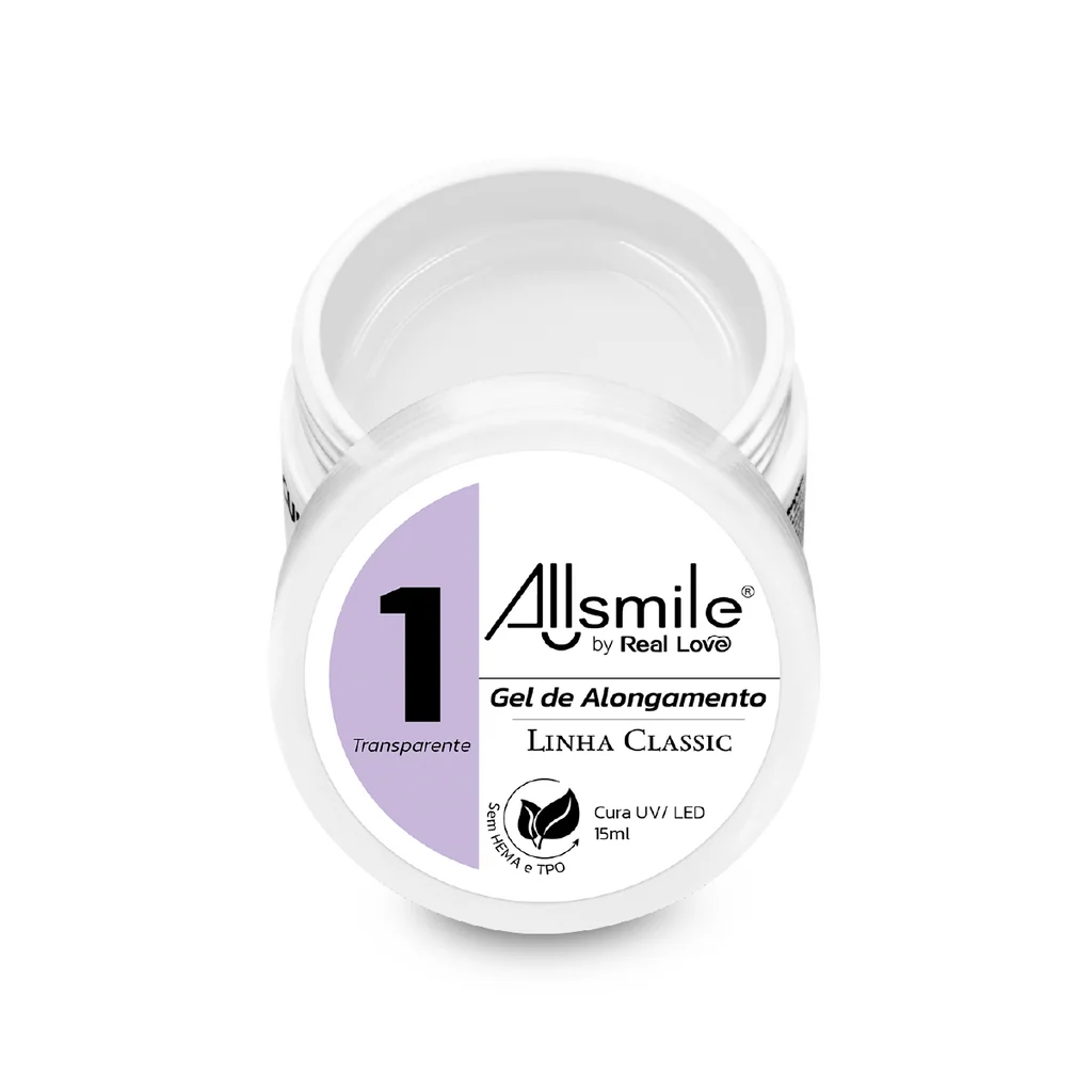 Gel Real Love 15ml Linha Classic Allsmile Cor 01 Transparente