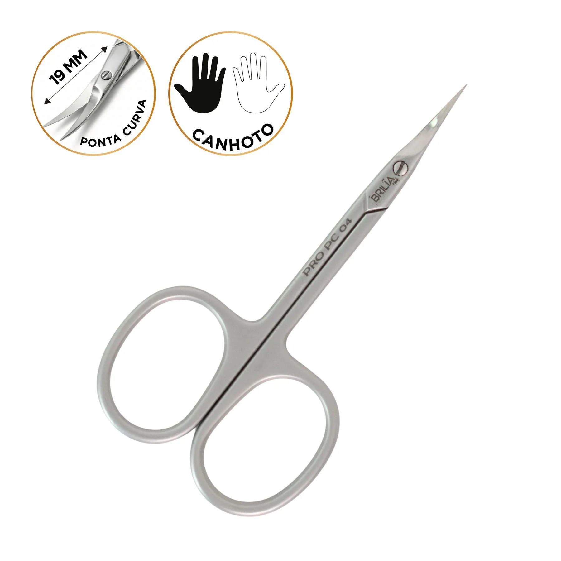 Tesoura de Cutícula PRO PC 04 Canhota Brilia Nails - Imagem 2