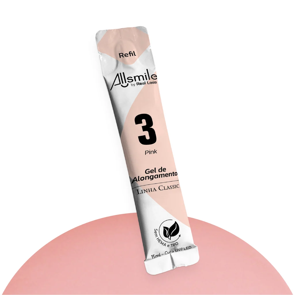 Refil de Gel de Modelagem 15ml Linha Classic Allsmile by Real Love Cor 03 PINK